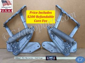 REBUILT 1965-1966 CADILLAC DEVILLE ELDORADO FLEETWOOD CALAIS HOOD HINGES WITH SPRINGS & NEW RIVETS